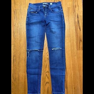 Stylish blue skinny jeans